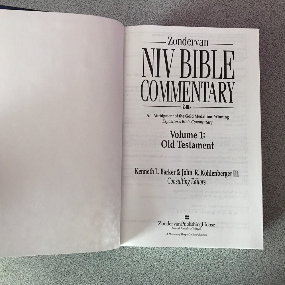 Zondervan NIV Bible Commentary Volume 1 Old Testament 1994 Hardcover - Picture 7 of 14